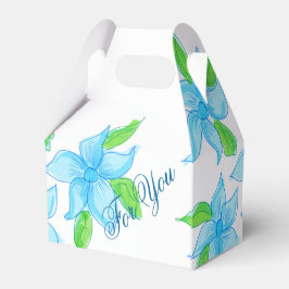 Caja Para Regalos Clásico Favor De Invitado De Flores Azules