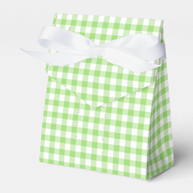 Caja Para Regalos Clásico Gingham Verde Primavera (Front Side)
