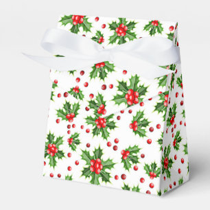 Caja Para Regalos Clásico Holiday Green Holly Red Berries