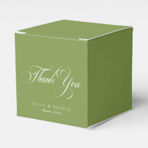 Caja Para Regalos Clásico Marfil Verde Dulce Gracias Boda