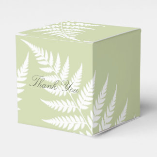 Caja Para Regalos Clásico Pistacho Verde Helecho Blanco Agradecimien