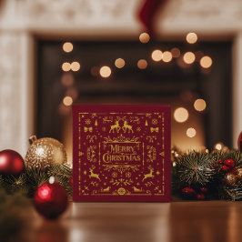 Caja Para Regalos Clásico rojo de navidad festiva