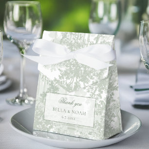 Caja Para Regalos Clásico Romántico Toile de Paisaje Verde Salvia