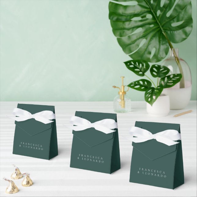 Caja Para Regalos Clásico Verde Esmeralda Boda Simple (Múltiple)