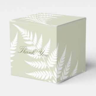 Caja Para Regalos Clásico Verde Salvia Claro Blanco Helecho Gracias
