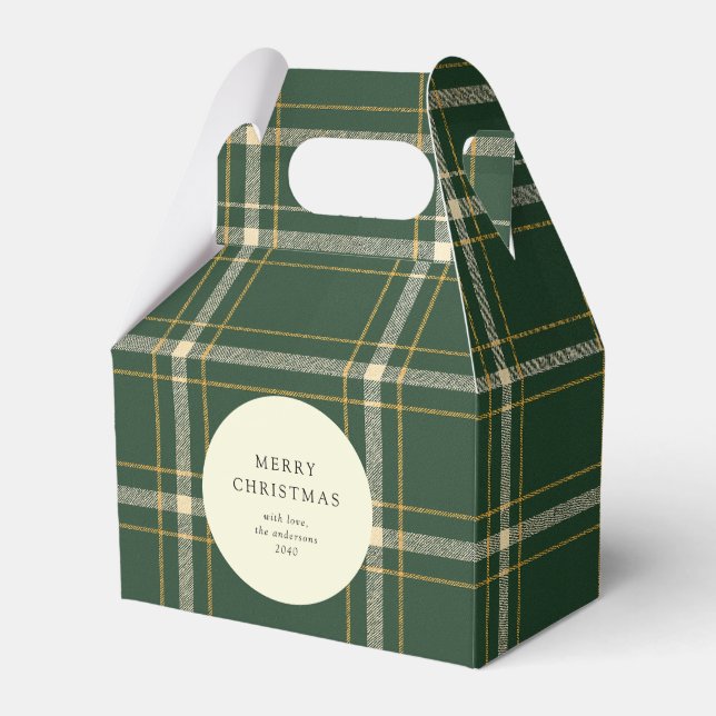 Caja Para Regalos Classic Green Plaid Holiday Cookie (Front Side)