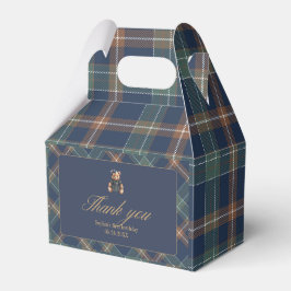 Caja Para Regalos Classic Navy Plaid Teddy Bear Girl Birthday 