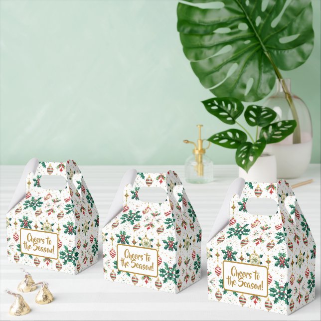 Caja Para Regalos Classic Ornaments & Holly Christmas Pattern (Múltiple)