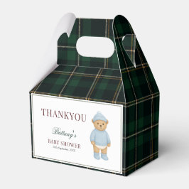 Caja Para Regalos Classic Preppy Bear Designer Plaid Baby Shower
