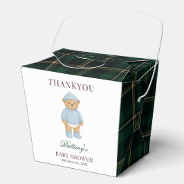 Caja Para Regalos Classic Preppy Bear Designer Plaid Baby Shower
