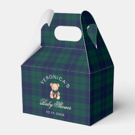 Caja Para Regalos Classic Teddy Bear Navy Plaid Baby Shower