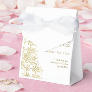 Caja Para Regalos Classy Gold Damask 40 cumpleaños