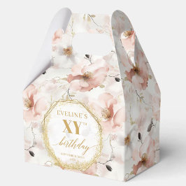 Caja Para Regalos Classy Pastel Pink Rustic Gold Birthday Favor Box