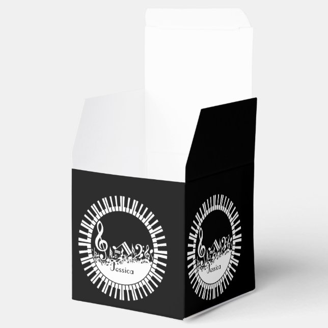 Caja Para Regalos Claves circulares de piano y notas de música revol (Abierto)
