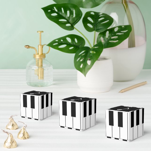 Caja Para Regalos Claves de piano Fiesta blanco y negro (Múltiple)