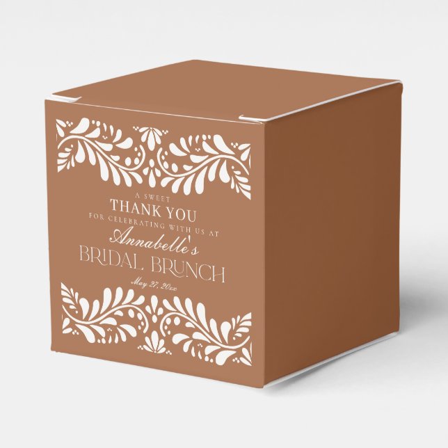 Caja Para Regalos Clay Talavera Tile Español Fiesta Bridal Brunch (Costado Anverso)