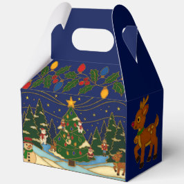 Caja Para Regalos Cloisonne Art Whimsical Forest Classic Christmas