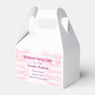 Caja Para Regalos club social del fin de semana rosa brillo despedid