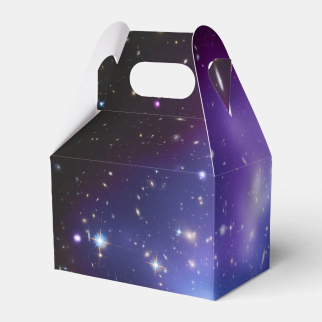 Caja Para Regalos Clúster de galaxia púrpura en blanco Celestial (Reverso)
