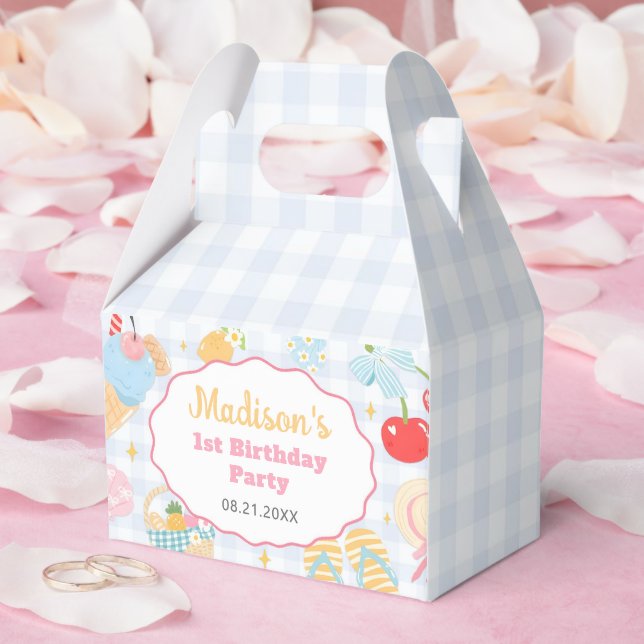 Caja Para Regalos Coastal Beach Pastel Doodle Girls Birthday (Boda)