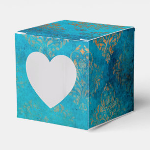 Caja Para Regalos Cobre oxidado grunge y turquesa