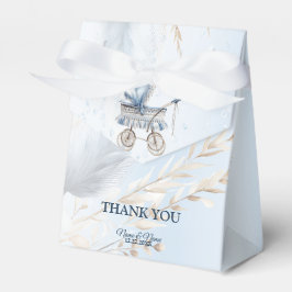 Caja Para Regalos Cochecito Lindo Azul Floral Hermoso Cumpleaños