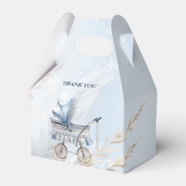 Caja Para Regalos Cochecito Lindo Azul Floral Hermoso Cumpleaños