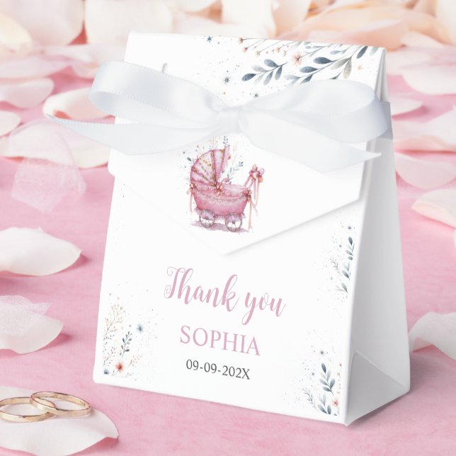 Caja Para Regalos Cochecito Rosa (Boda)