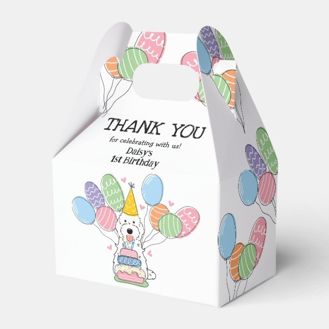 Caja Para Regalos Cockapoo Blanco Cavapoo Cumpleaños Gracias (Front Side)