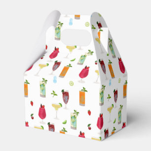 Caja Para Regalos Cócteles acuarelas y bebidas Fiestas