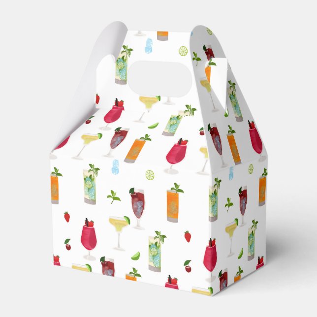 Caja Para Regalos Cócteles acuarelas y bebidas Fiestas (Front Side)