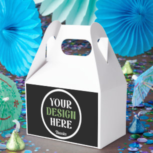 Caja Para Regalos Código QR de Marca Comercial Negra Personalizada