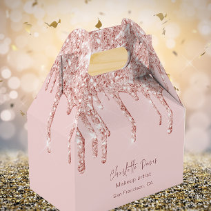 Caja Para Regalos Código QR de negocios con gotas de brillo de oro r