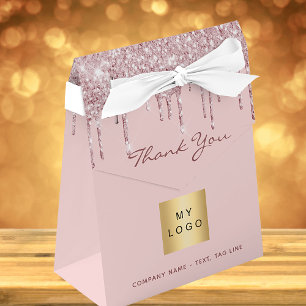 Caja Para Regalos Código QR del logotipo empresarial con gotas de br