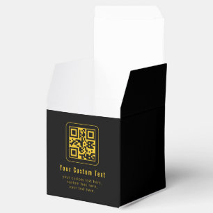 Caja Para Regalos Código QR editable y plantilla de texto Negro y