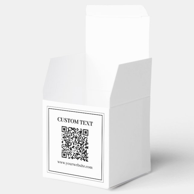 Caja Para Regalos Código QR empresarial | Blanco y Negro (Abierto)
