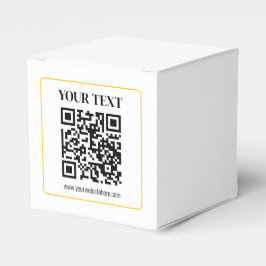 Caja Para Regalos Código QR y texto editables con borde de oro amari