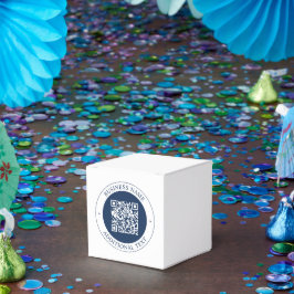 Caja Para Regalos Código QR y texto personalizables | Azul marino os