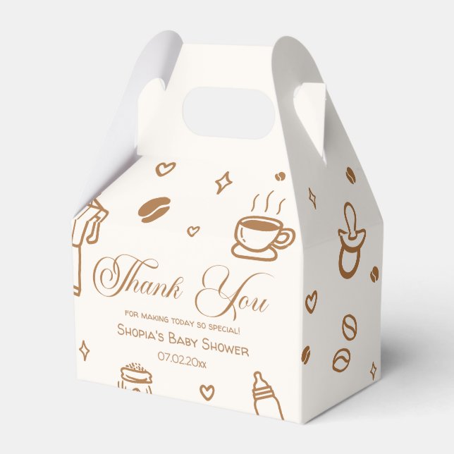 Caja Para Regalos Coffee Baby Shower Gracias (Front Side)