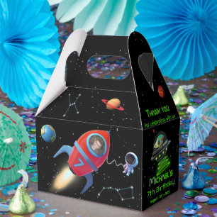 Caja Para Regalos Cohete con foto   Astronauta de OVNI alieno de cum