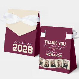 Caja Para Regalos Colage de fotos Burgundy y crema Filmstrip