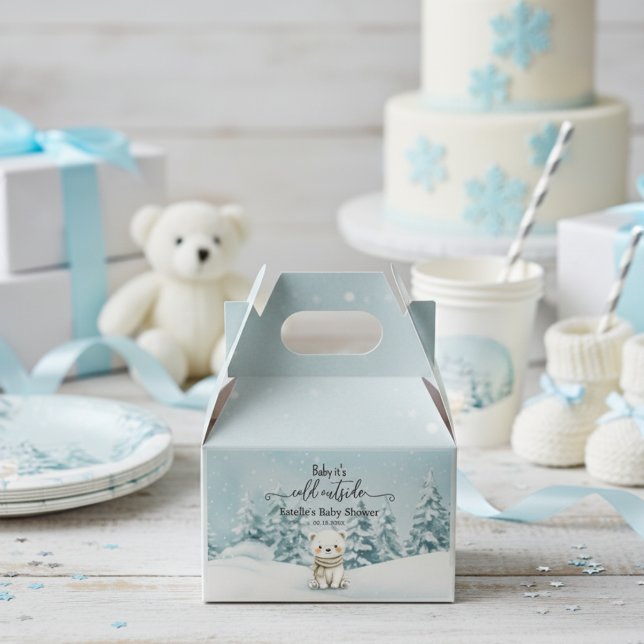 Caja Para Regalos Cold Outside Winter Gender Neutral Baby Shower  (Subido por el creador)