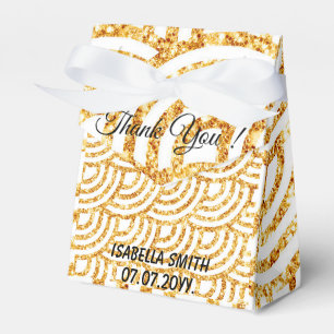 Caja Para Regalos Colección Popular Boho Brillo Sol Dorado Onda