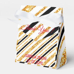 Caja Para Regalos Colección popular Stripes Gold Purpurina Black Boh