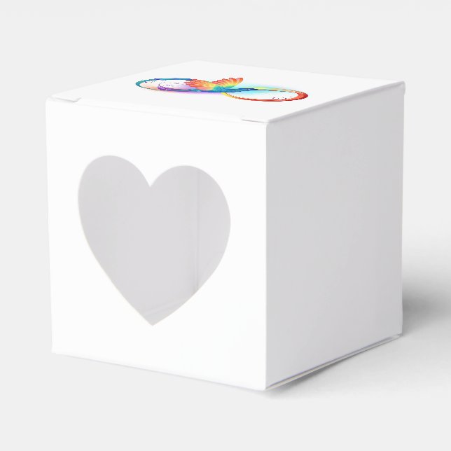 Caja Para Regalos Colibrí arcoiris con símbolo Infinity (Anverso)