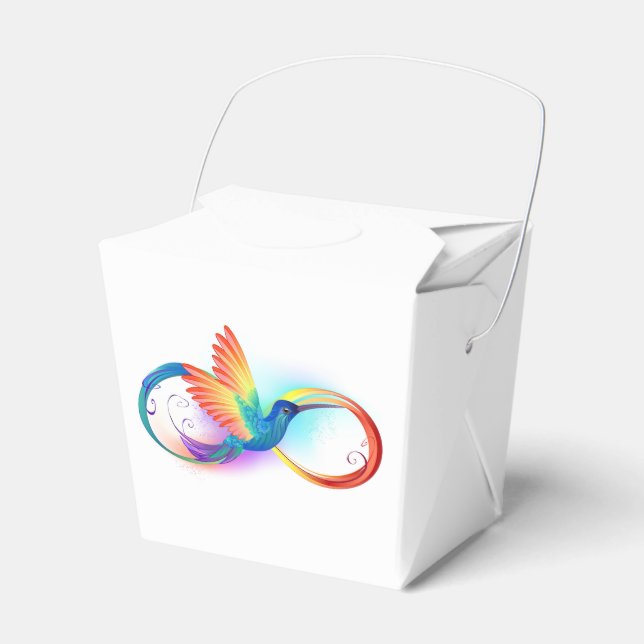 Caja Para Regalos Colibrí arcoiris con símbolo Infinity (Front Side)