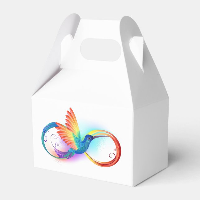 Caja Para Regalos Colibrí arcoiris con símbolo Infinity (Front Side)
