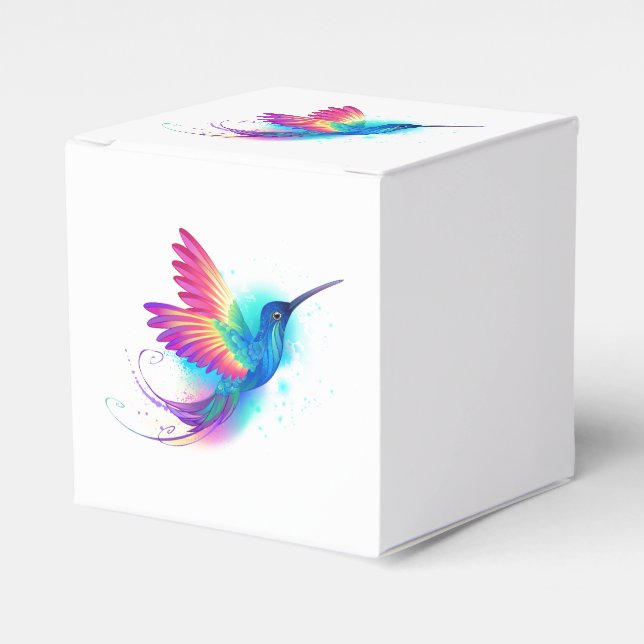 Caja Para Regalos Colibrí arcoiris exótica (Costado Anverso)