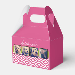 Caja Para Regalos Collage de fotos de Instagram con nombre rosa cali