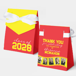 Caja Para Regalos Collage de Fotos Rojo y Amarillo Tira de Película